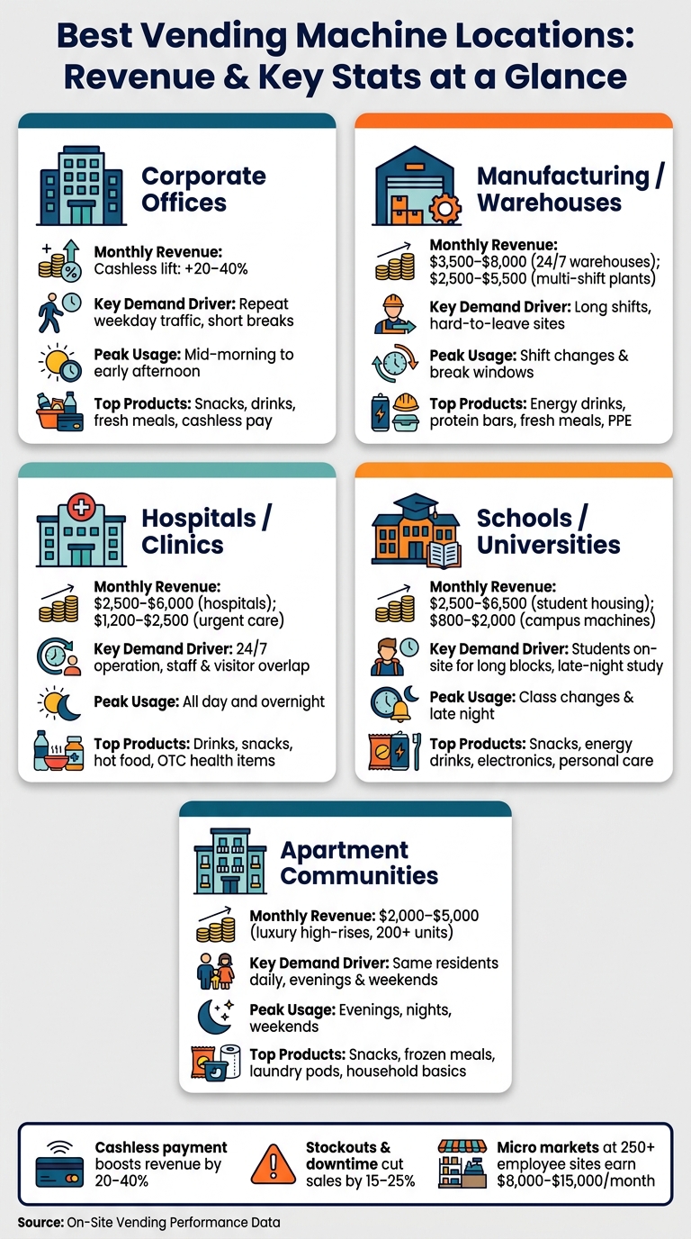 Best Vending Machine Locations: Revenue & Key Stats at a Glance