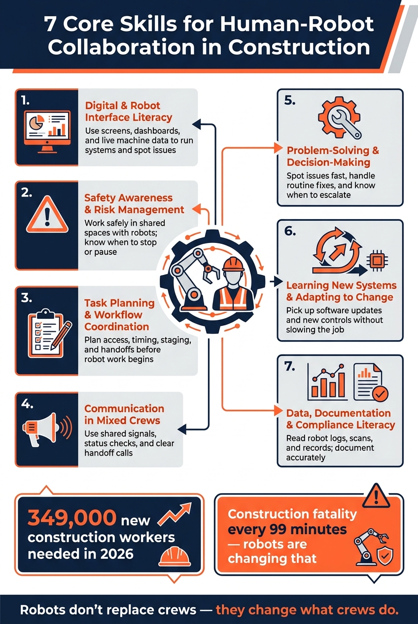 7 Core Skills for Human-Robot Collaboration in Construction