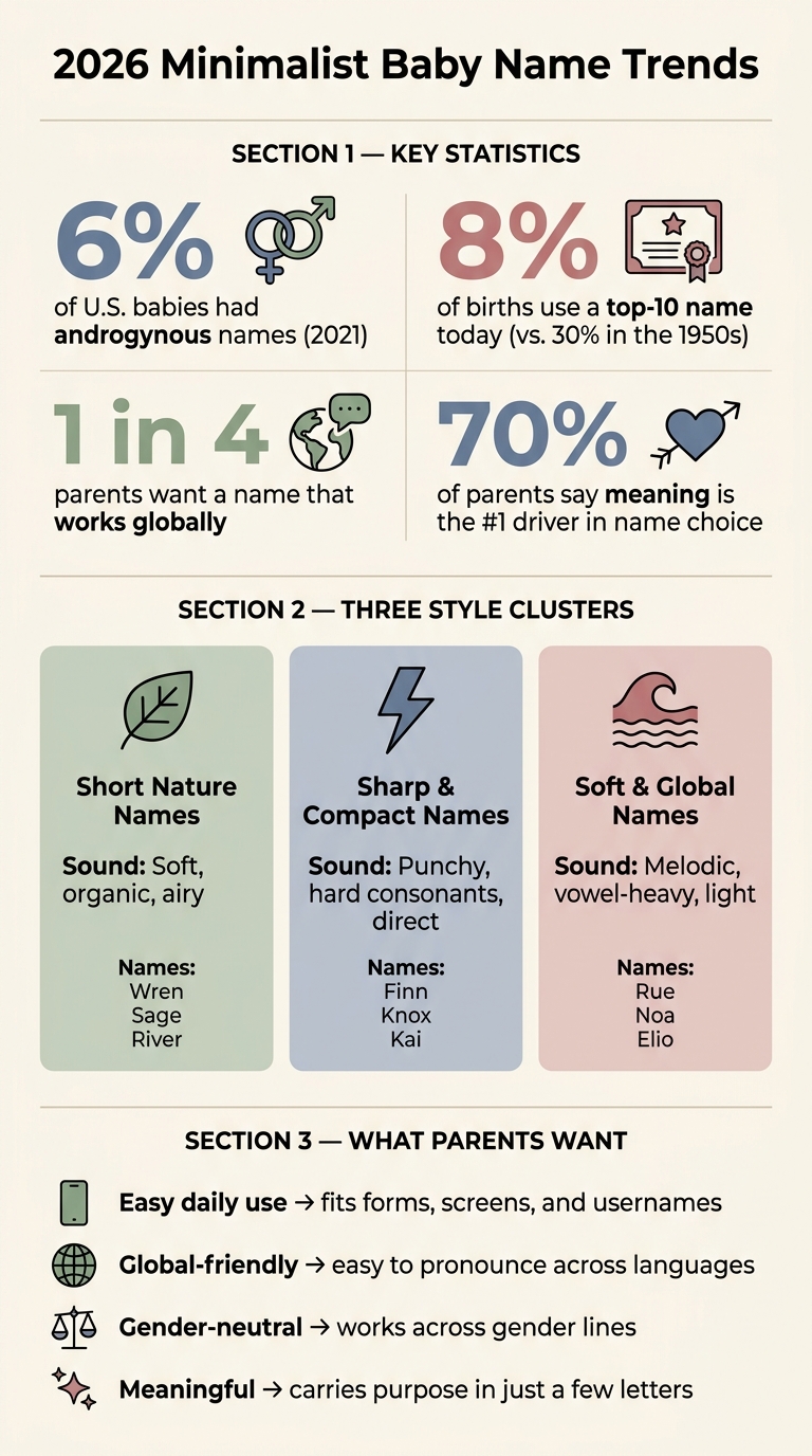 2026 Minimalist Baby Name Trends: Key Stats & Style Clusters
