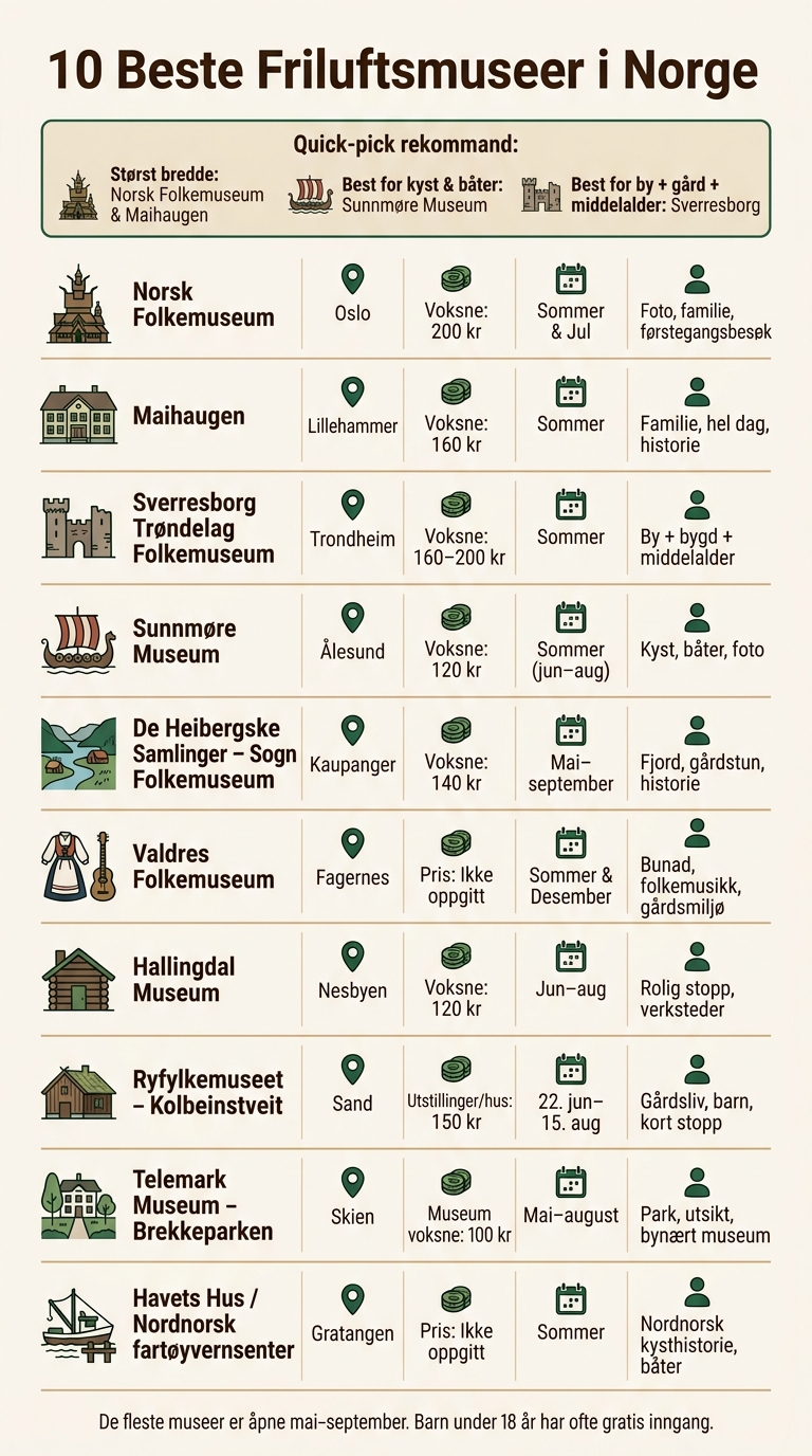 10 Beste Friluftsmuseer i Norge – Rask Sammenligning