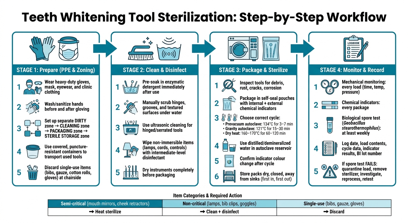 Teeth Whitening Tool Sterilization: Step-by-Step Workflow