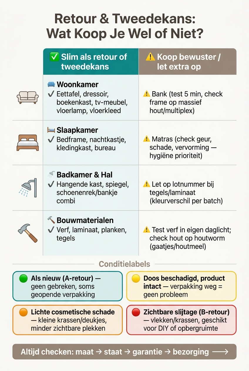 Retour & Tweedekans Meubels: Wat Koop Je Wel en Niet?