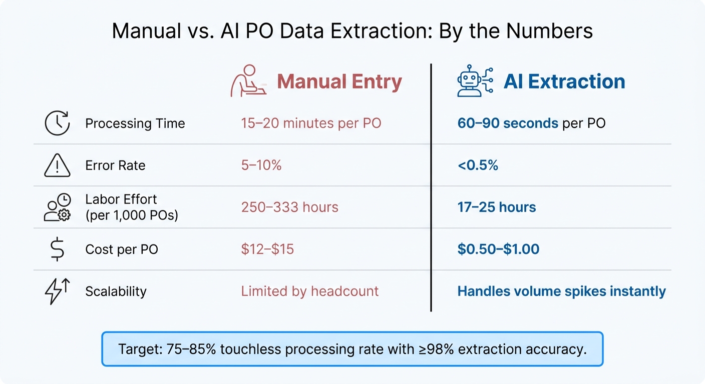 Manual vs. AI PO Processing: Key Metrics Compared