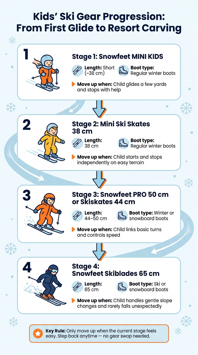 Kids' Ski Gear Progression: From First Glide to Resort Carving