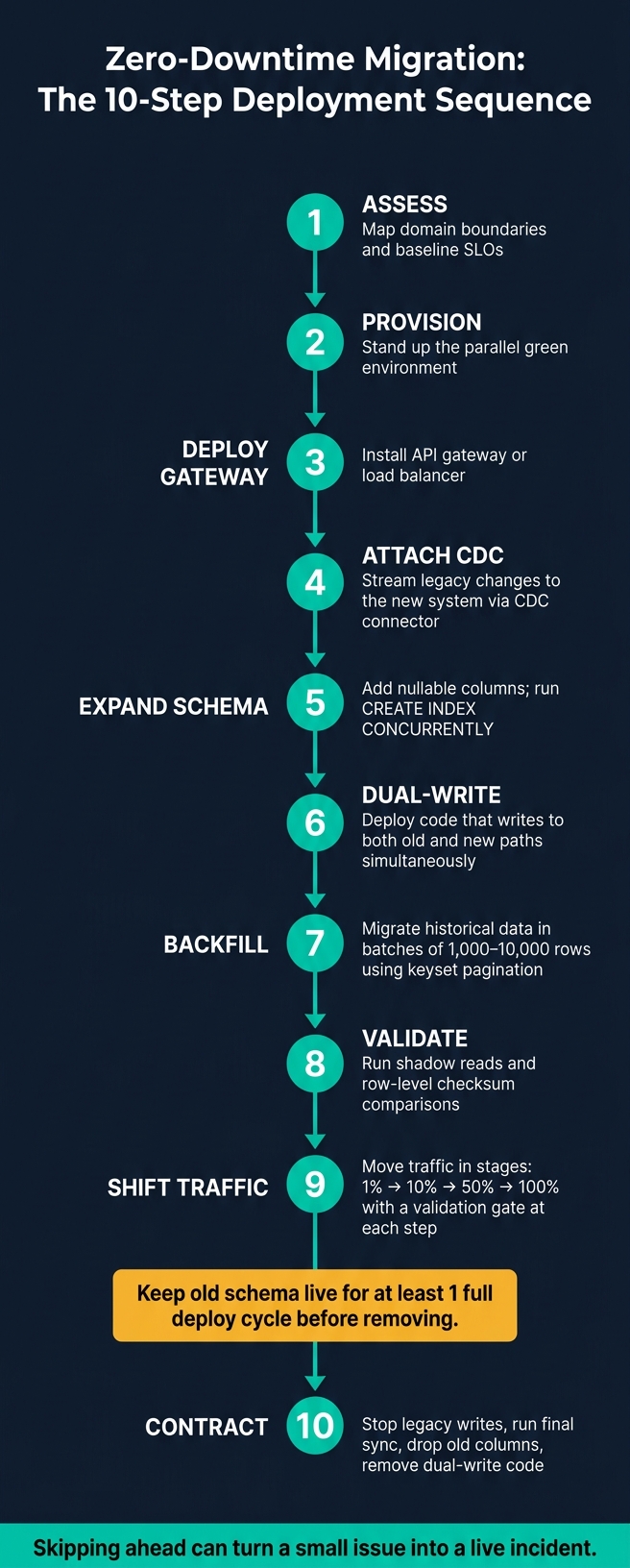 Zero-Downtime Migration: The 10-Step Deployment Sequence