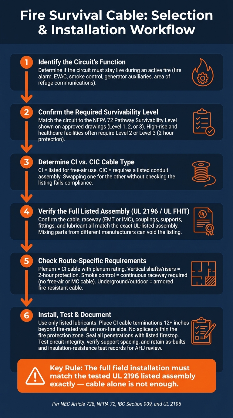 Fire Survival Cable Selection & Installation Process for Life-Safety Circuits