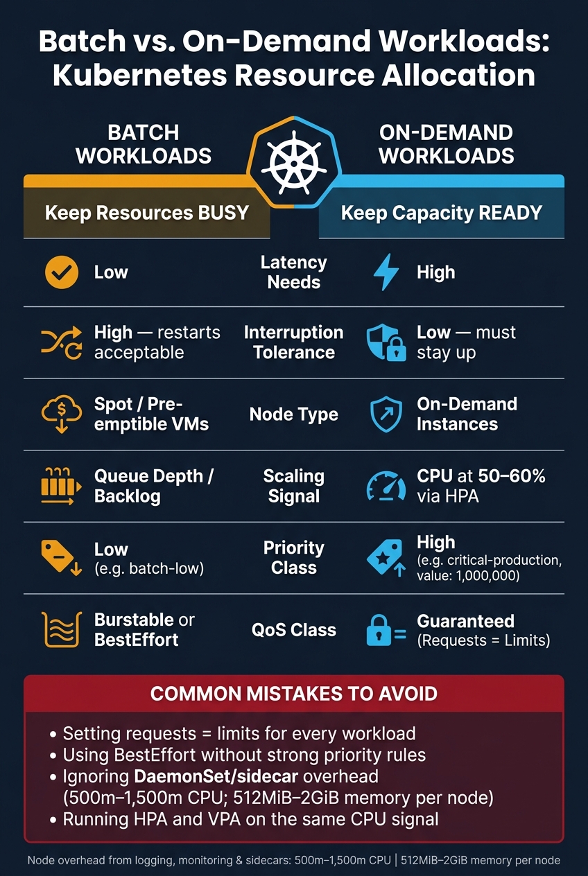 Batch vs. On-Demand Workloads: Kubernetes Resource Allocation at a Glance