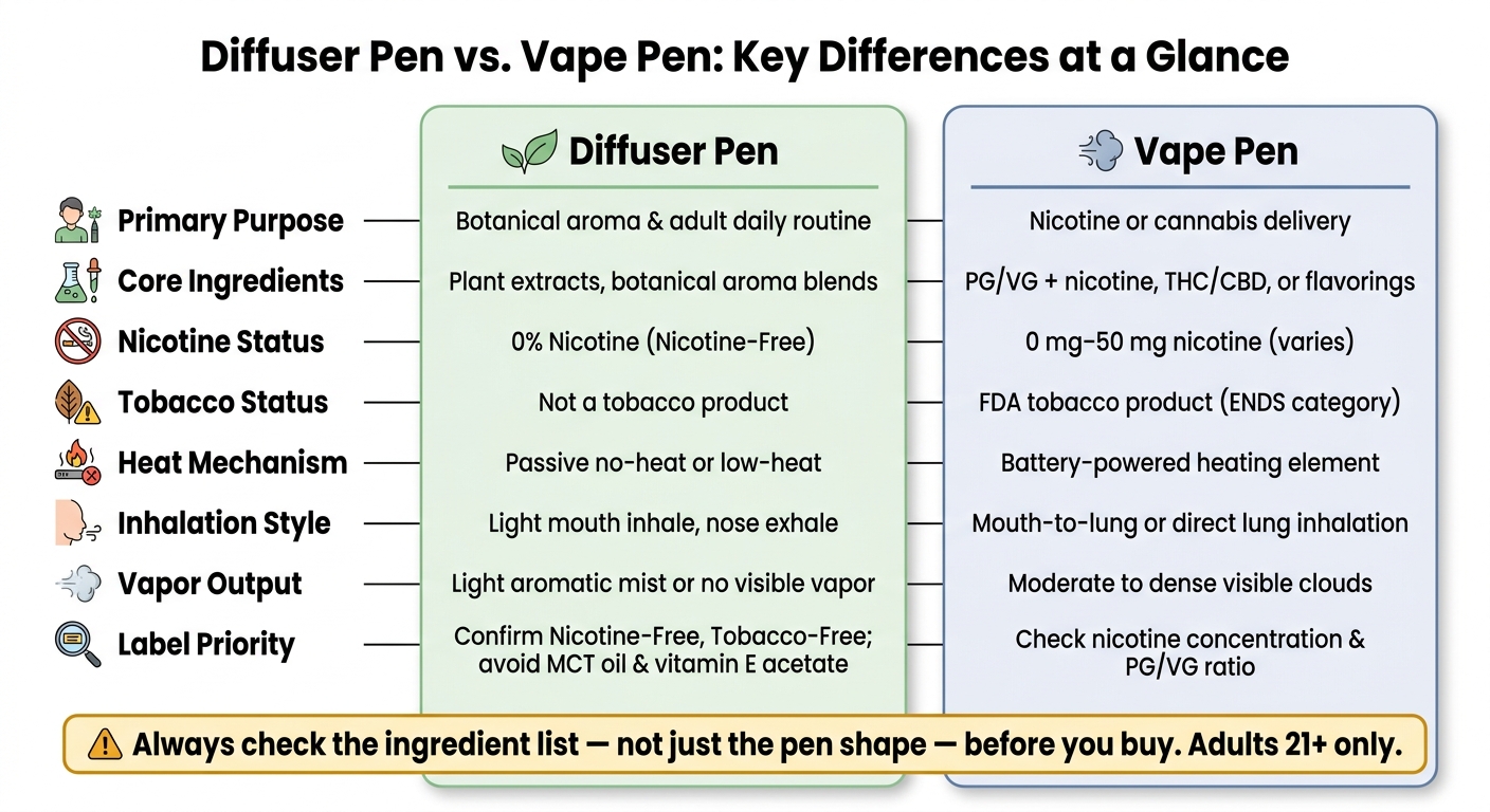 Diffuser Pen vs. Vape Pen: Side-by-Side Comparison