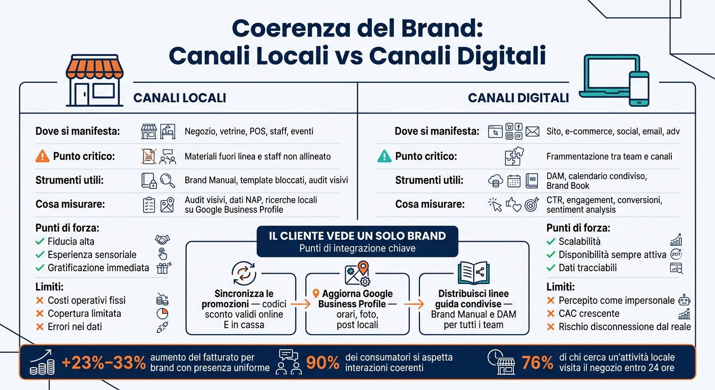 Coerenza del brand nei canali locali e digitali 1 Brand consistency: local vs digital channels