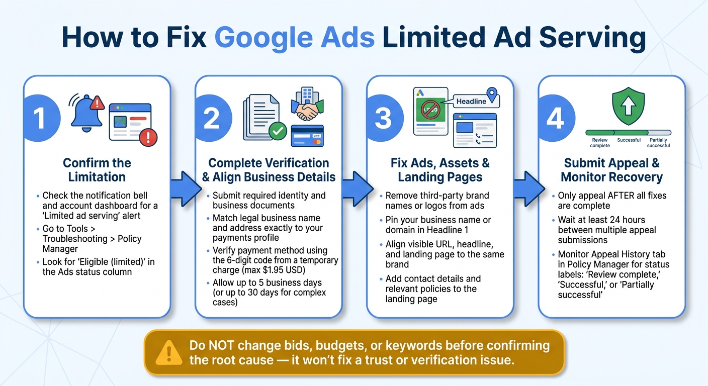 How to Fix Google Ads Limited Ad Serving: Step-by-Step Recovery Plan