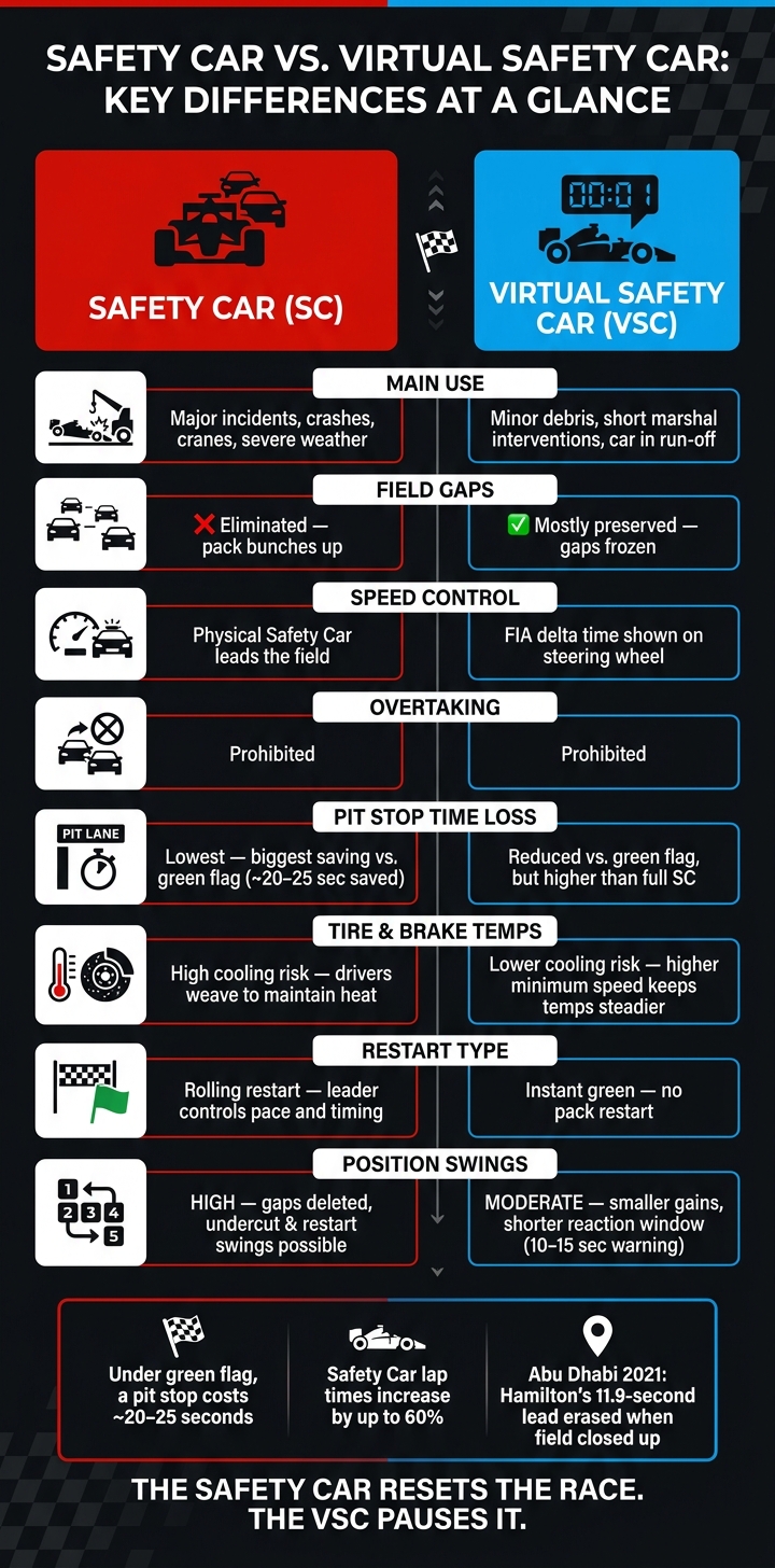 Safety Car vs. Virtual Safety Car: Key Differences at a Glance