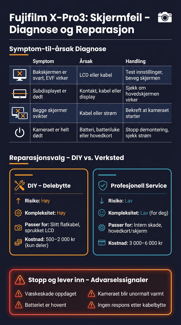 Fujifilm X-Pro3 Skjermfeil: DIY vs. Profesjonell Reparasjon