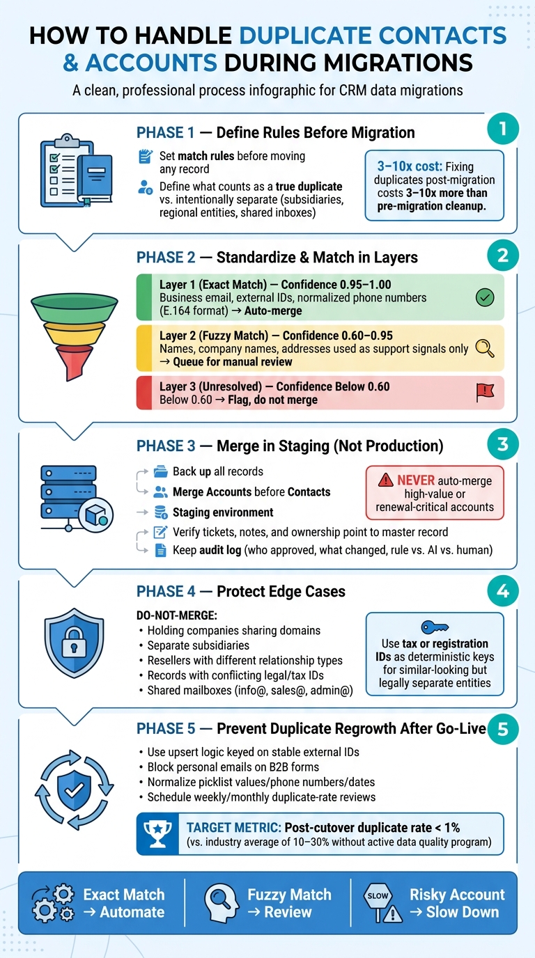 Duplicate Contact & Account Deduplication Process for CRM Migrations