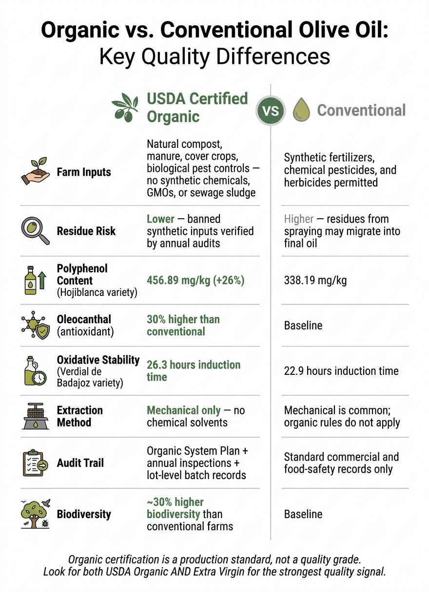 Organic vs. Conventional Olive Oil: Key Quality Differences