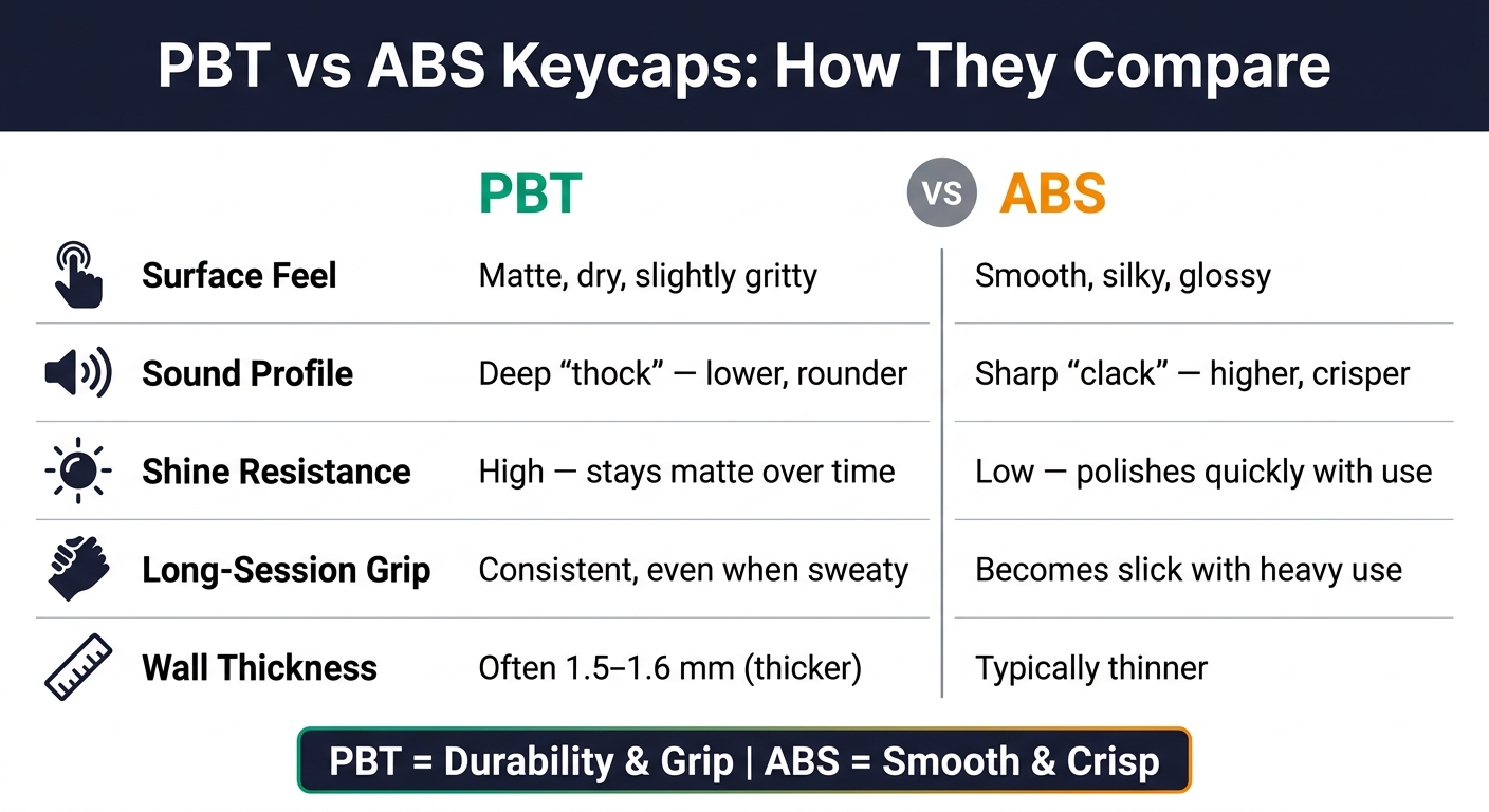 PBT vs ABS Keycaps: Side-by-Side Comparison