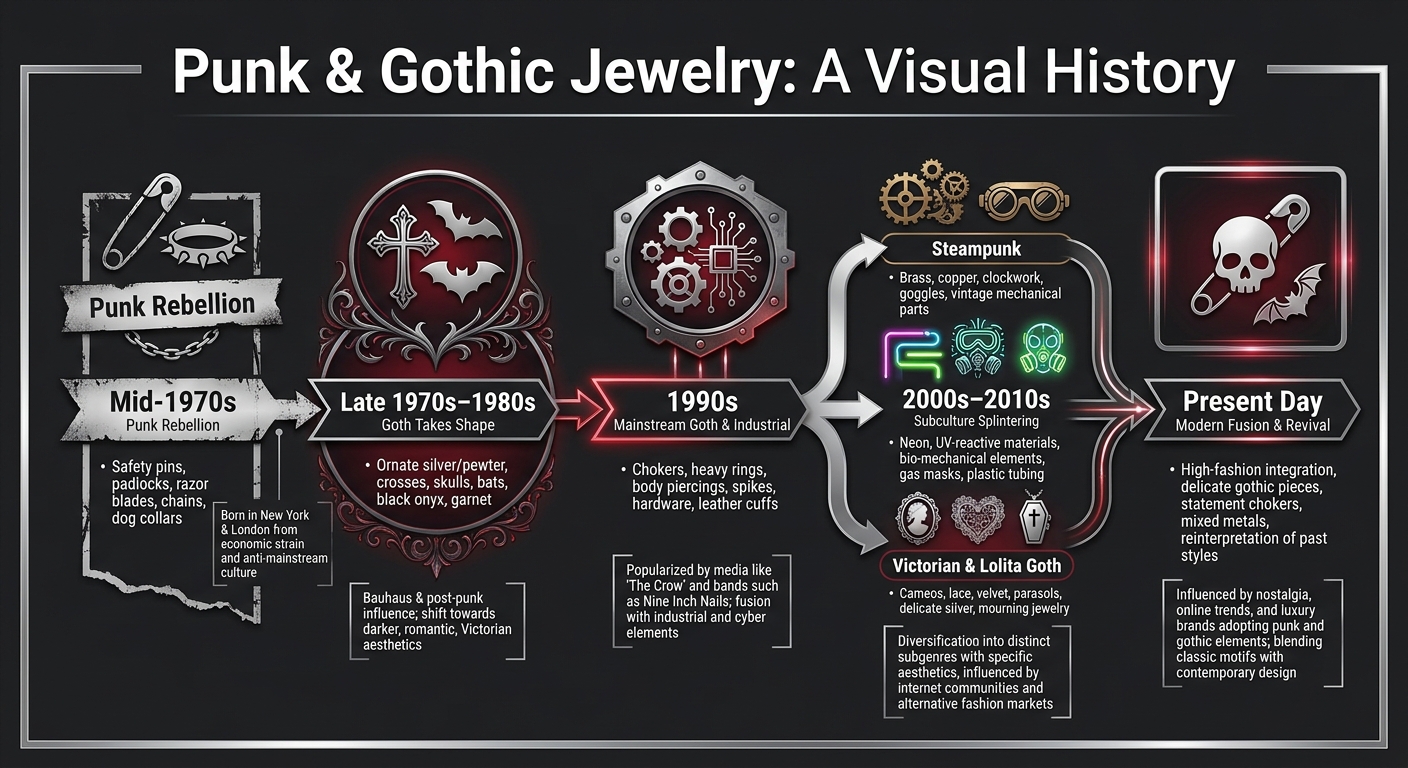 Punk & Gothic Jewelry: A Visual History from 1970s to Today
