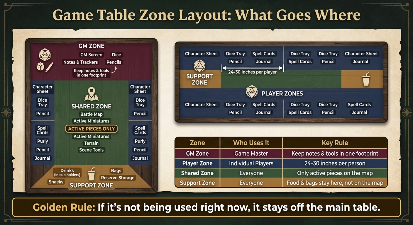 Game Table Zone Layout: What Goes Where