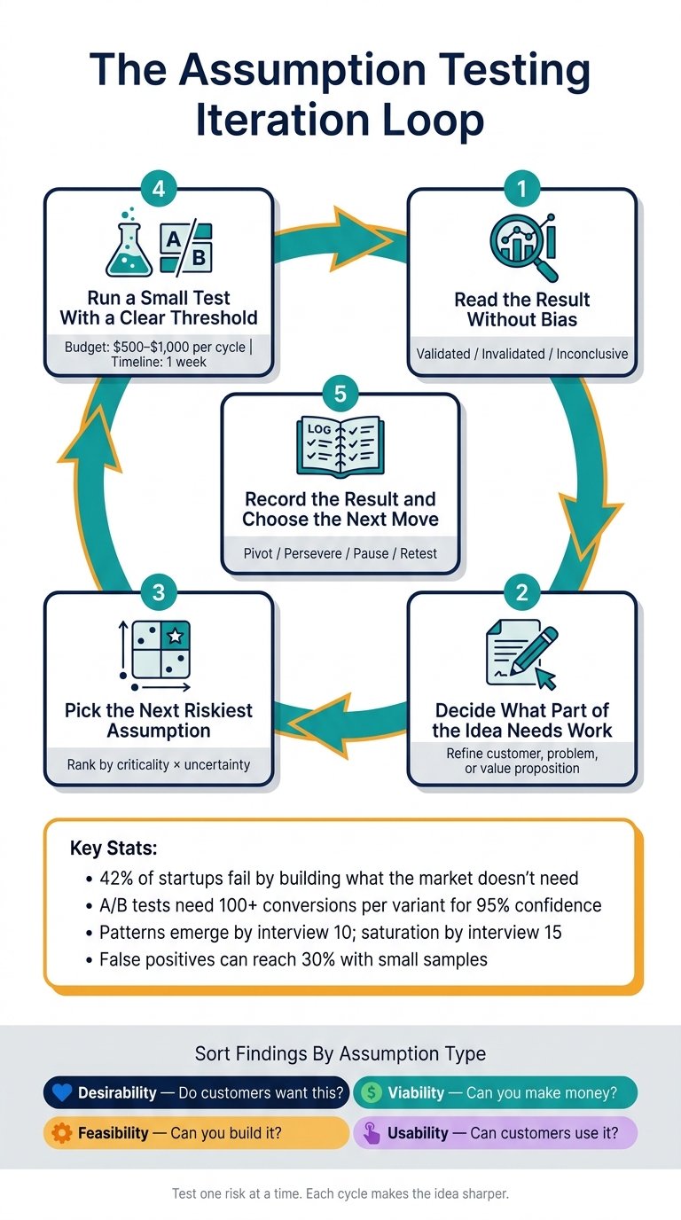 Assumption Testing Iteration Loop: 5-Step Framework for Startup Validation