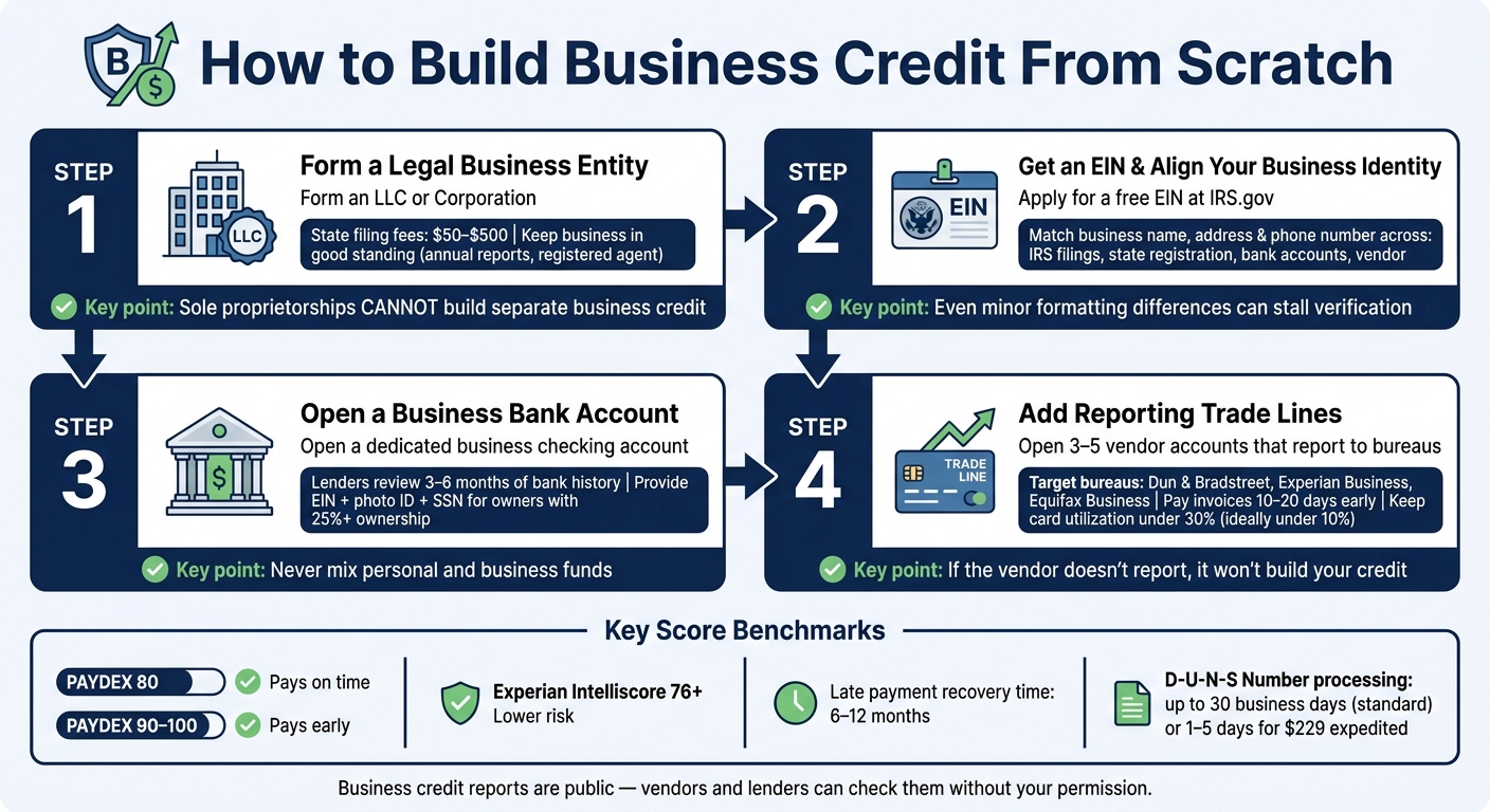 How to Build Business Credit From Scratch: 4-Step Process