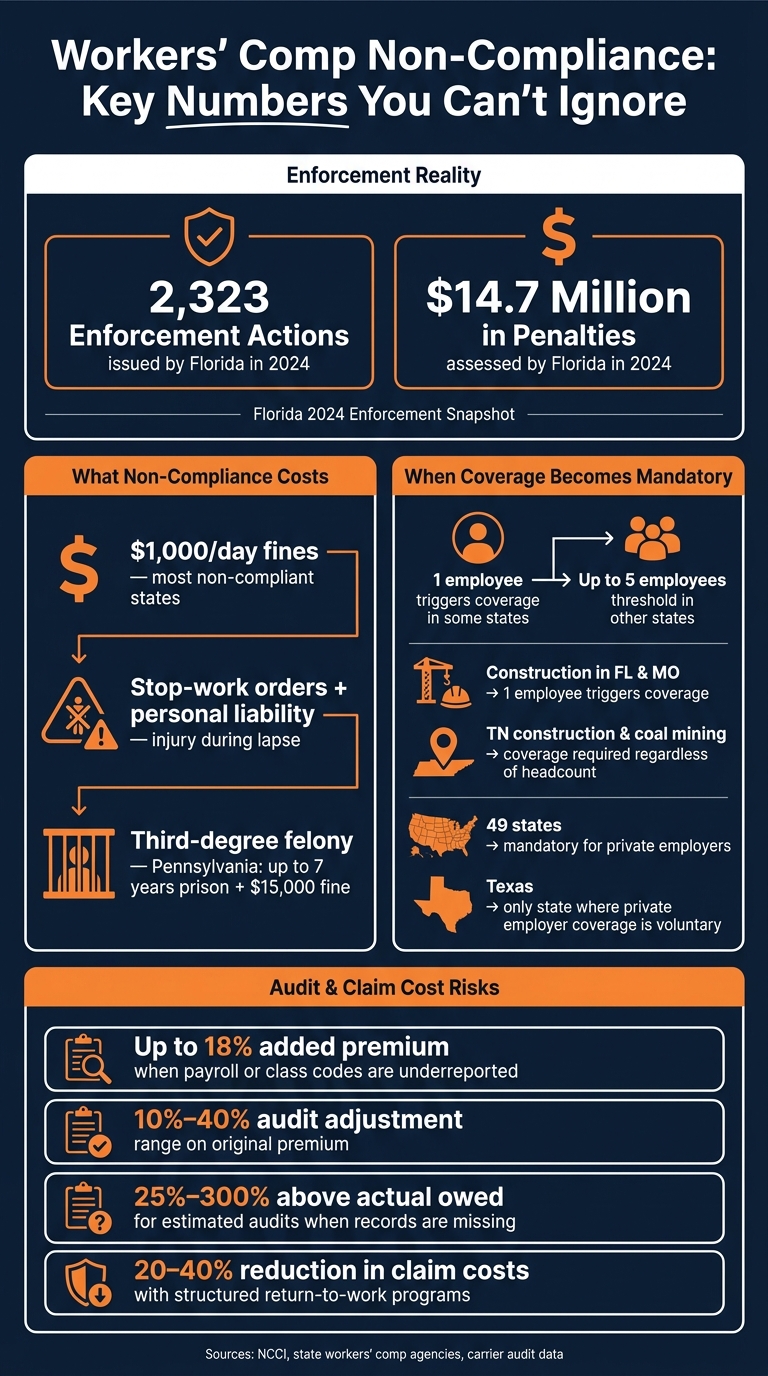 Workers' Comp Non-Compliance: Key Penalties, Thresholds & Audit Risks