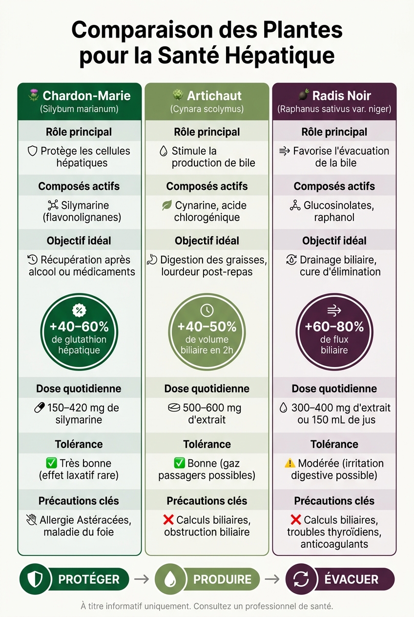 Chardon-Marie vs Artichaut vs Radis Noir : Comparaison Complète