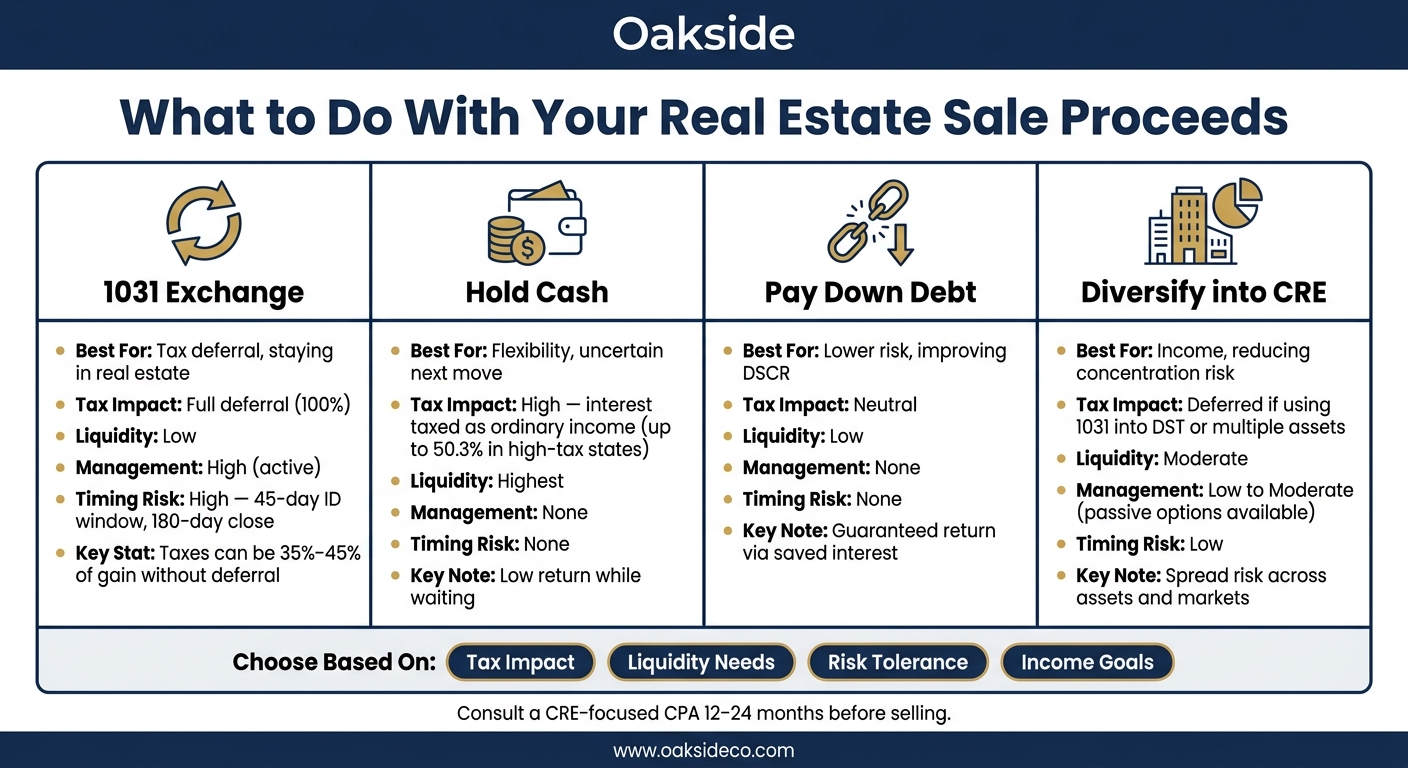 What to Do With Real Estate Sale Proceeds: 4 Strategies Compared