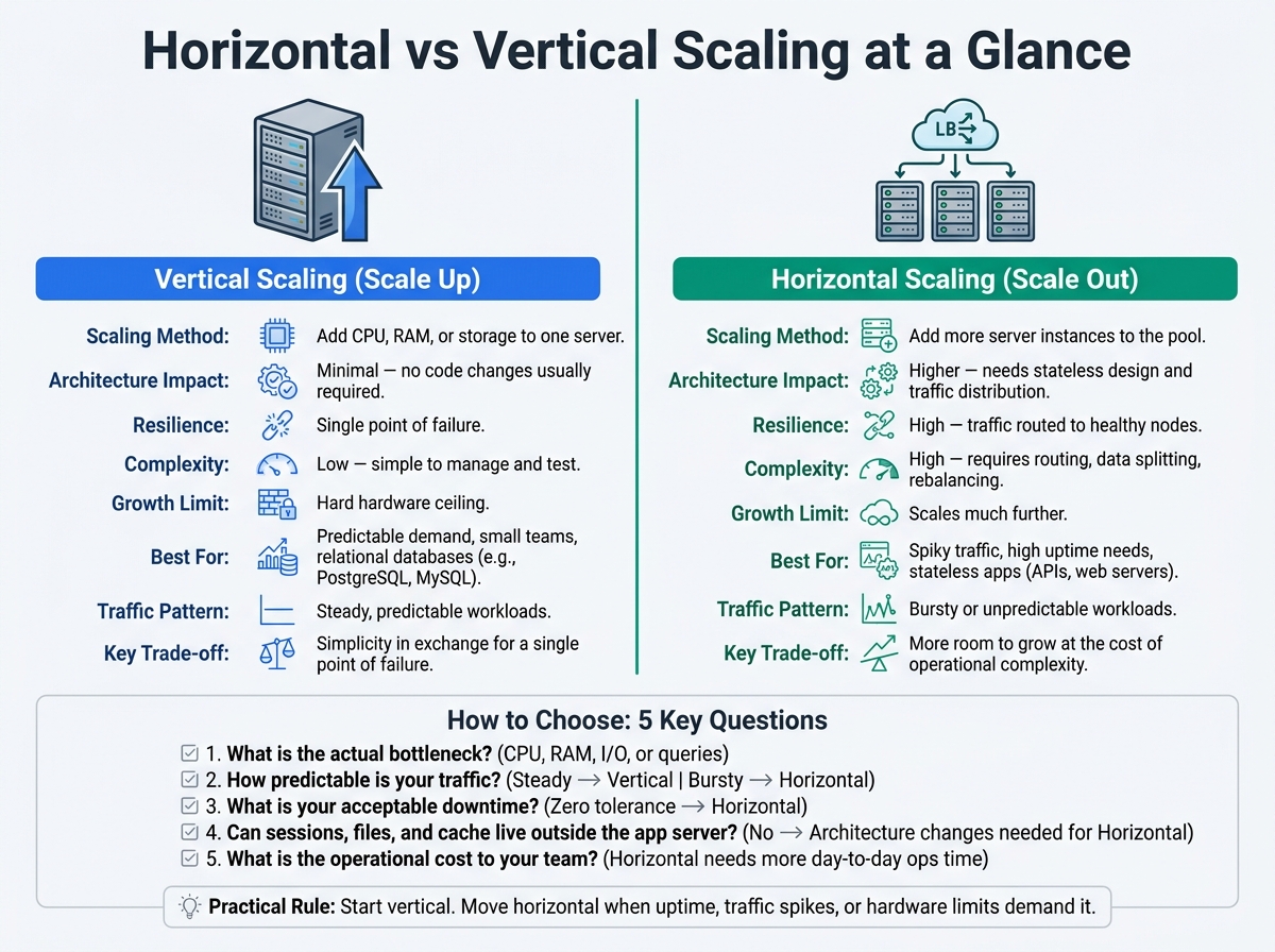 Horizontal vs Vertical Scaling: Side-by-Side Comparison