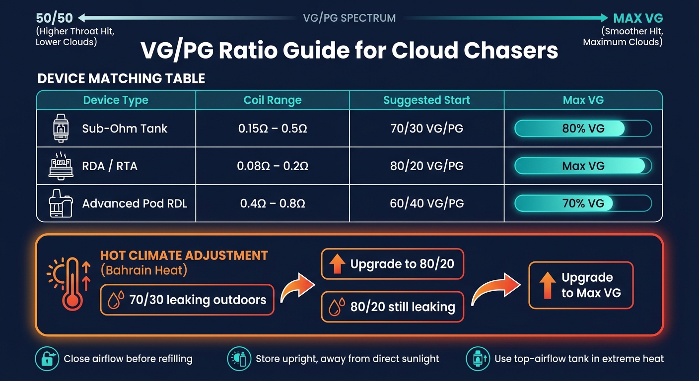 Advanced Vg/Pg Ratio Tips For Cloud Chasers 2 Vg/pg ratio guide for cloud chasers: device & condition matching