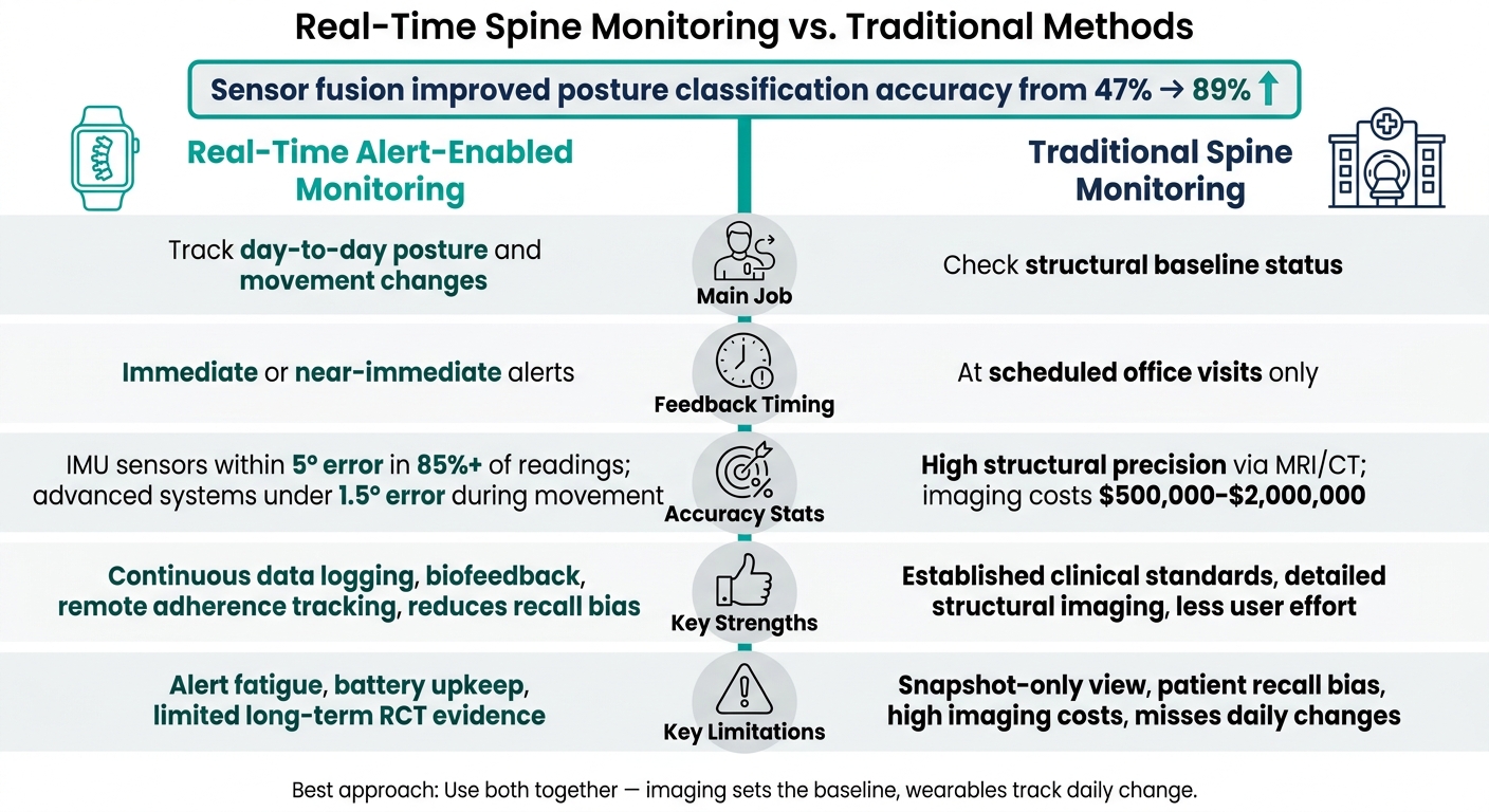 Real-Time Spine Monitoring vs. Traditional Methods: Key Differences at a Glance