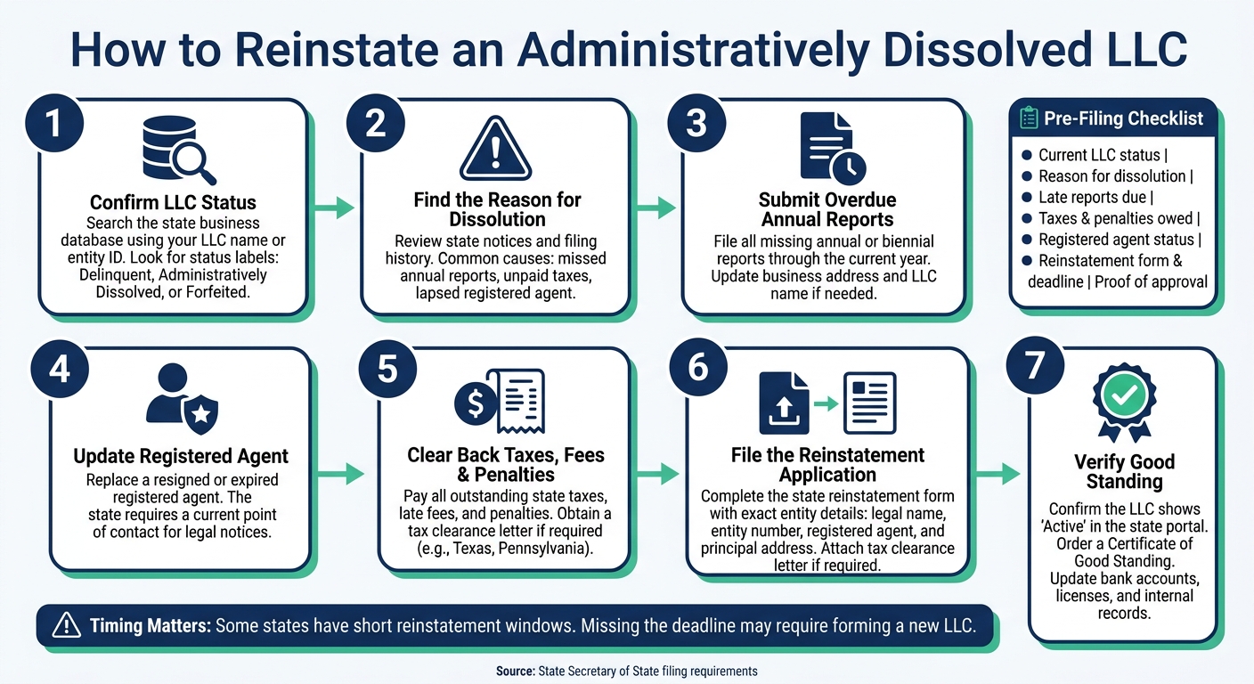 How to Reinstate an Administratively Dissolved LLC: Step-by-Step