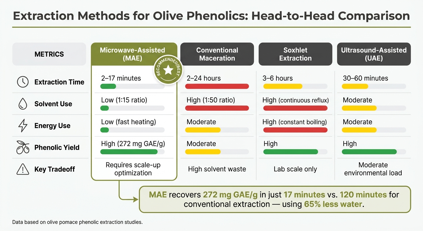 MAE vs. Conventional Olive Extraction Methods: Speed, Solvent & Yield