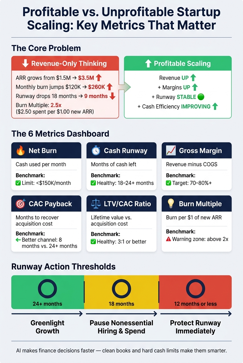 Profitable vs. Unprofitable Startup Scaling: Key Metrics Compared