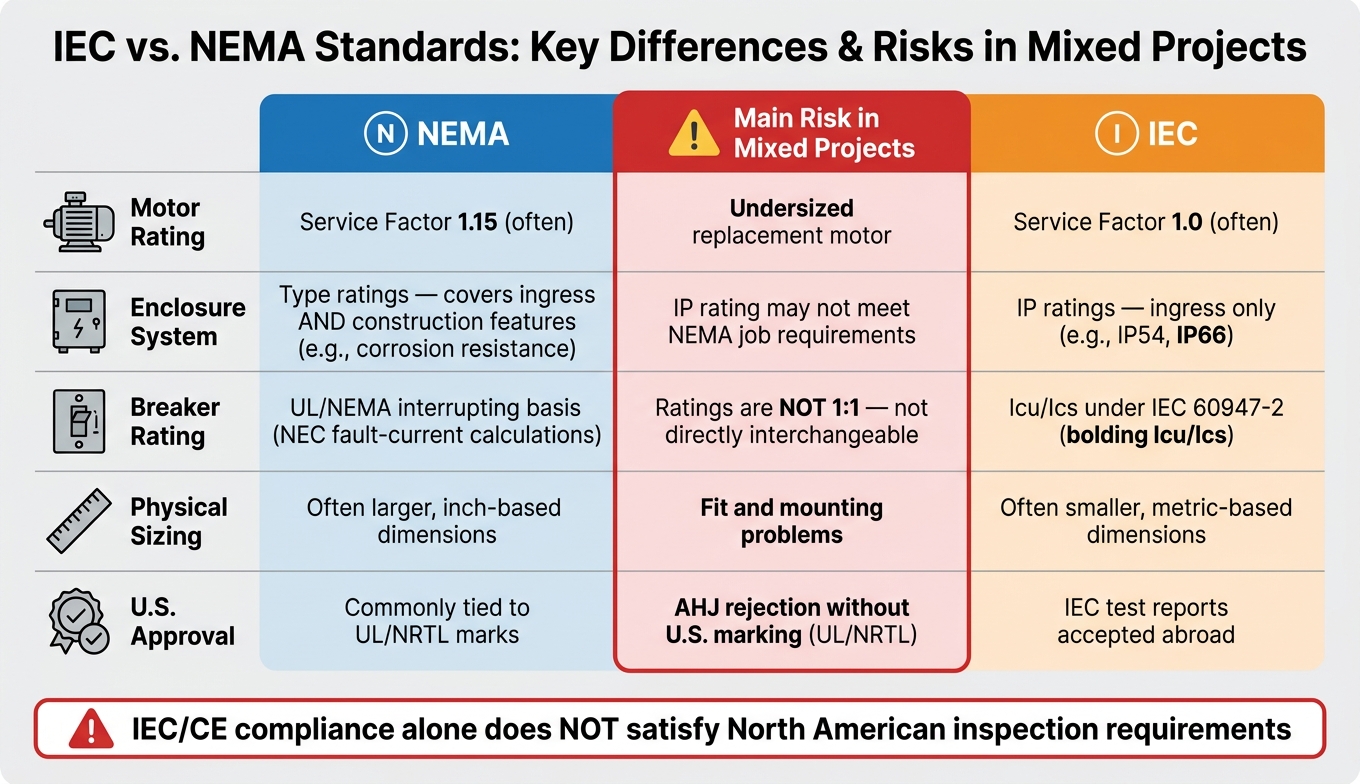 IEC vs NEMA Standards: Key Differences & Risks for Mixed Projects