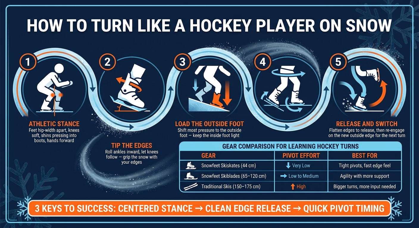 How to Turn Like a Hockey Player on Snow: 5-Step Visual Guide