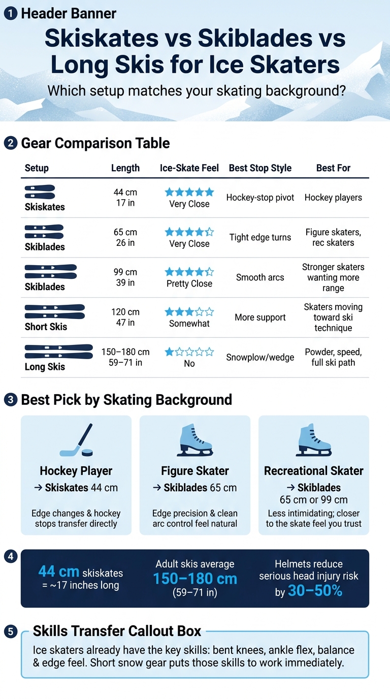 Skiskates vs Skiblades vs Long Skis for Ice Skaters: Which Setup Fits You?