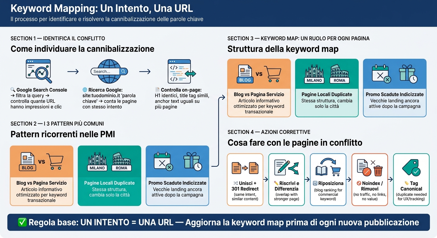 Keyword mapping e cannibalizzazione: analisi sito 1 Keyword mapping: come risolvere la cannibalizzazione seo