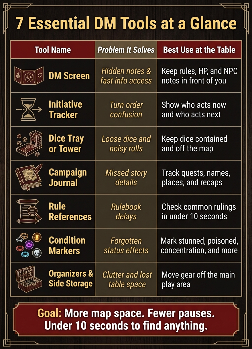 7 Essential DM Tools: What They Fix & How to Use Them