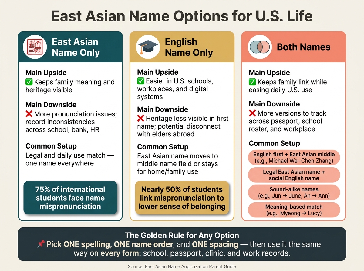 East Asian Name Options for U.S. Life: Heritage vs. Ease Comparison