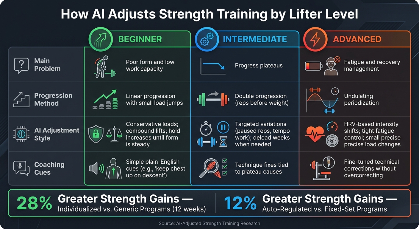 How AI Adjusts Strength Training by Lifter Level