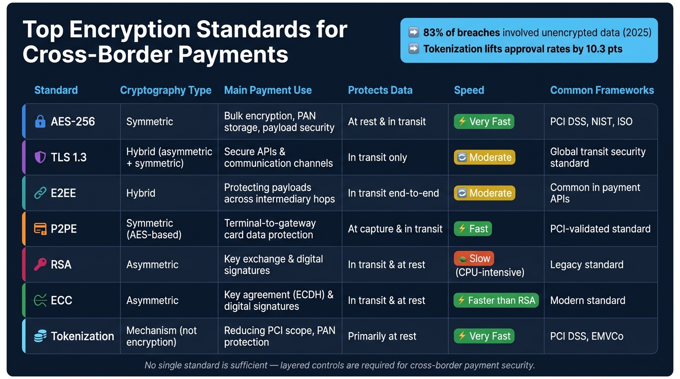 Top Encryption Standards for Cross-Border Payments: Side-by-Side Comparison