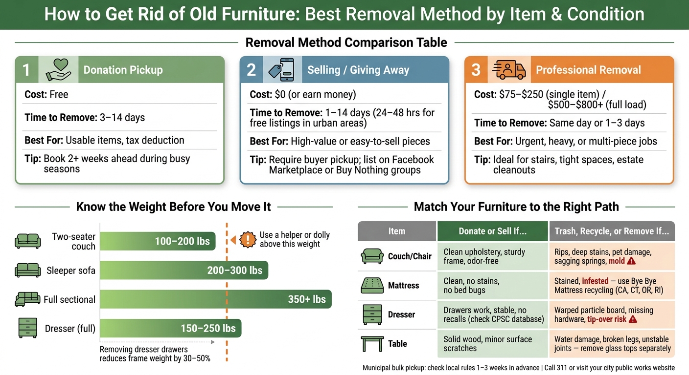 How to Get Rid of Old Furniture: Best Removal Method by Item & Condition