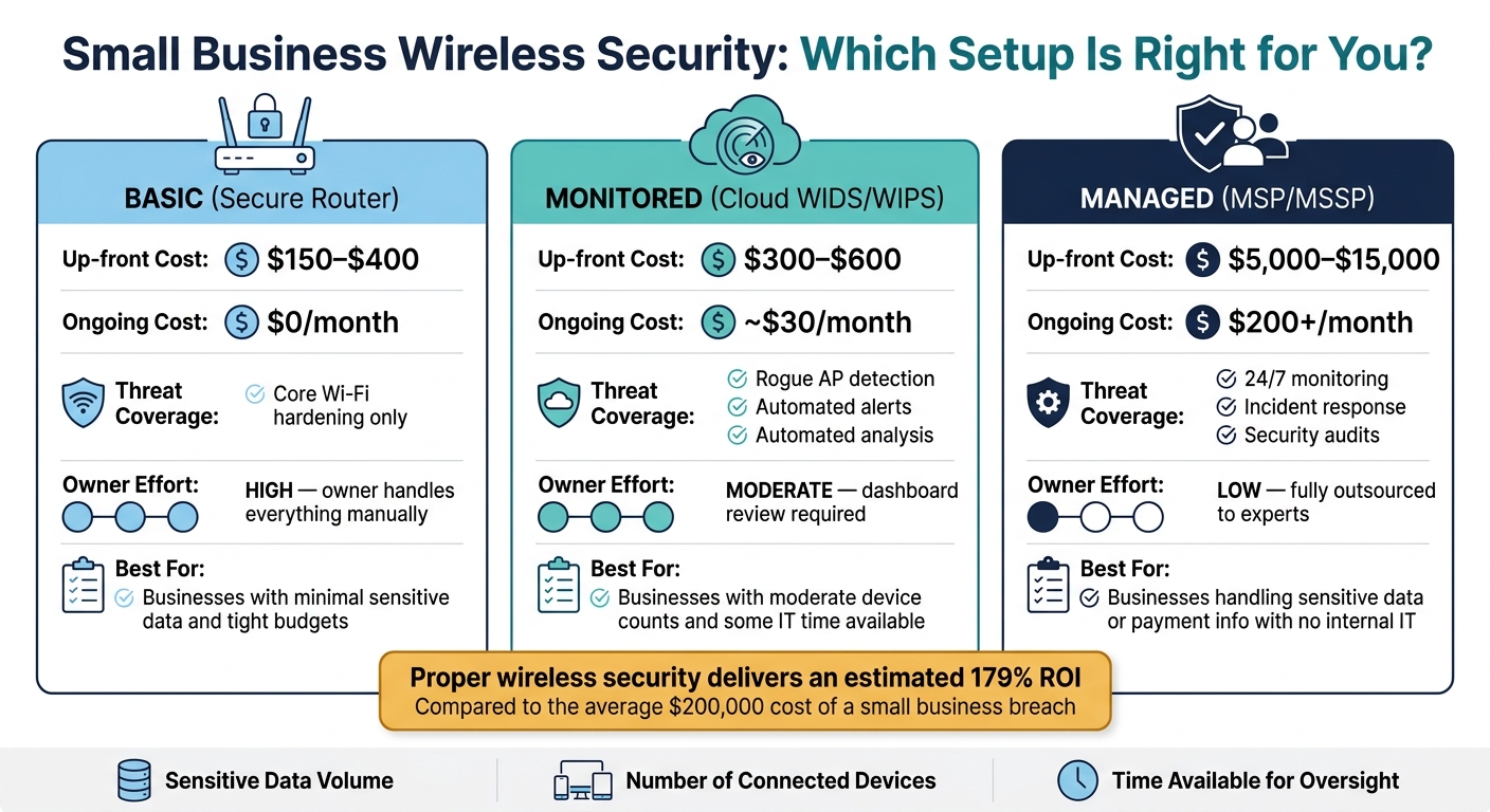 Small Business Wireless Security: Basic vs. Monitored vs. Managed