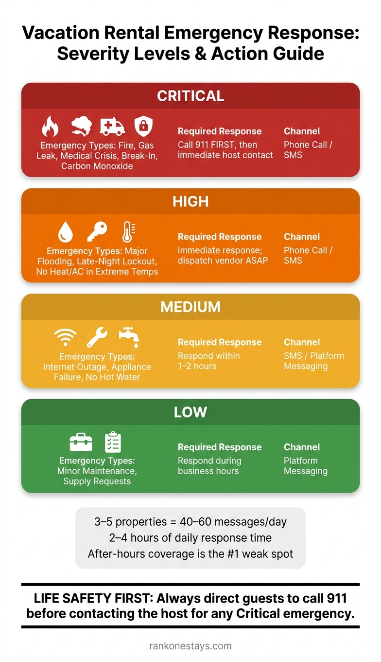 Vacation Rental Emergency Response: Severity Levels & Action Guide