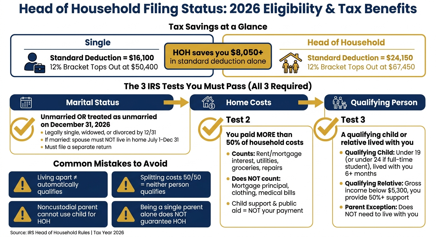 Head of Household vs. Single Filing Status: 2026 Tax Benefits & Eligibility