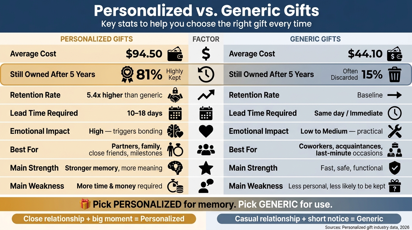 Personalized vs. Generic Gifts: Key Stats & When to Choose Each
