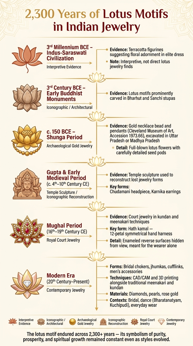 2,300 Years of Lotus Motifs in Indian Jewelry: A Historical Timeline