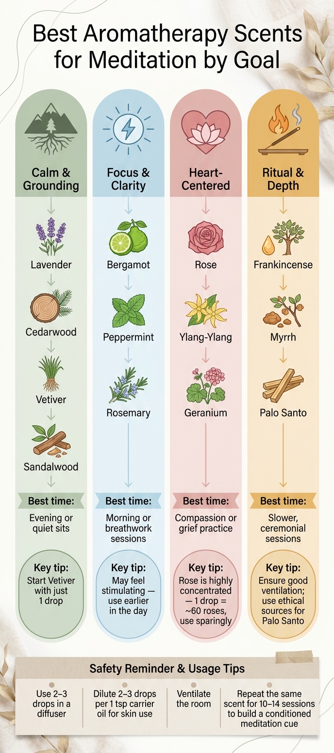Best Aromatherapy Scents for Meditation by Goal