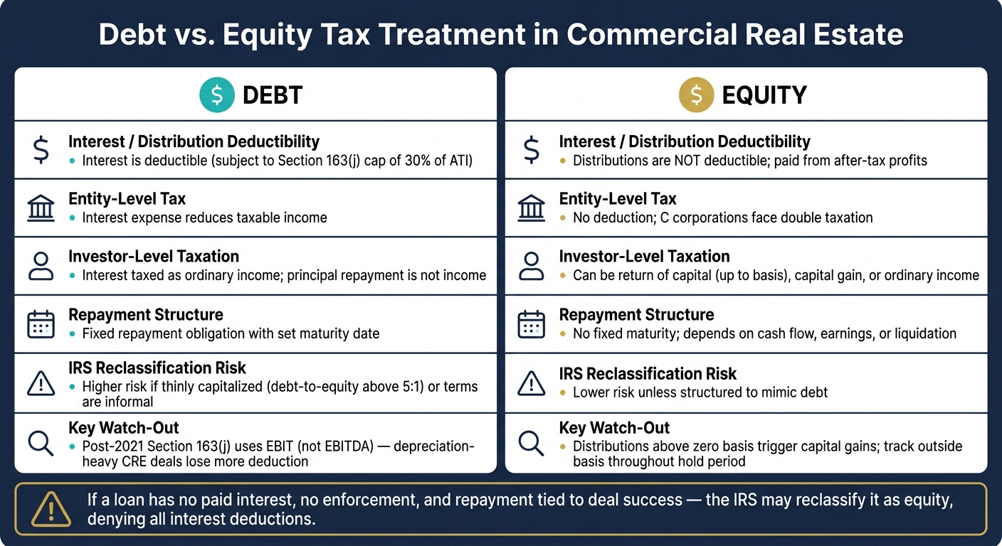 Debt vs. Equity Tax Treatment in Commercial Real Estate