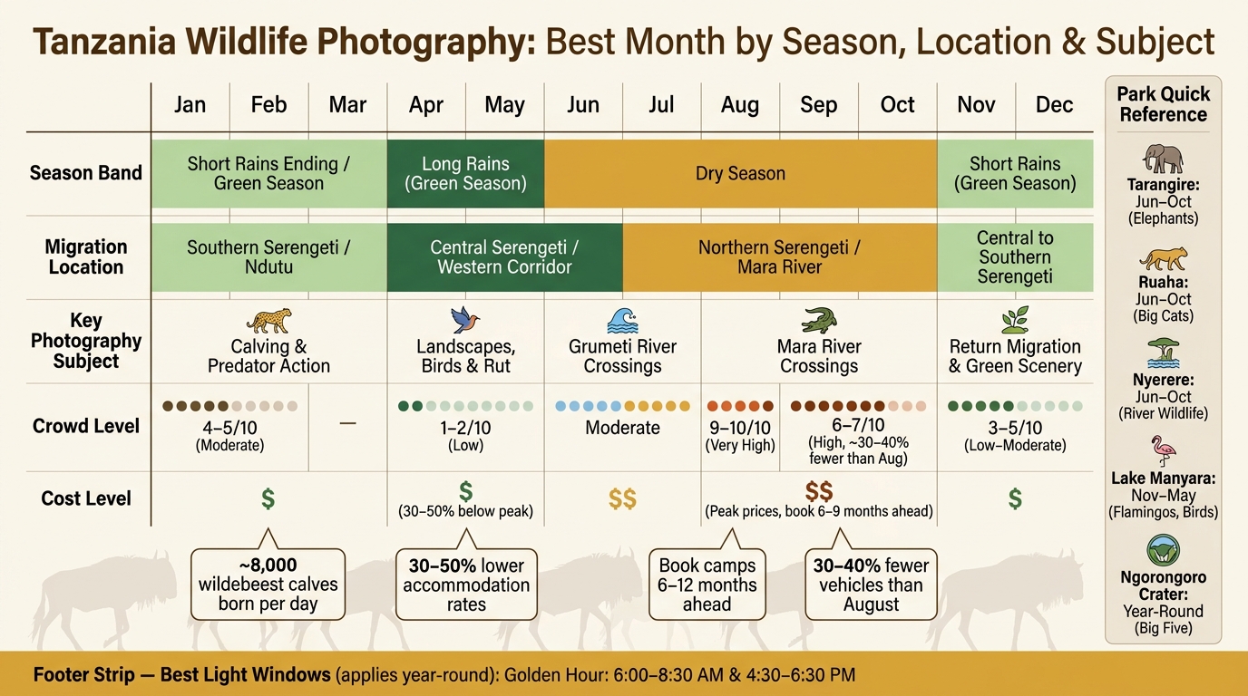 Tanzania Wildlife Photography: Best Month by Season, Location & Subject