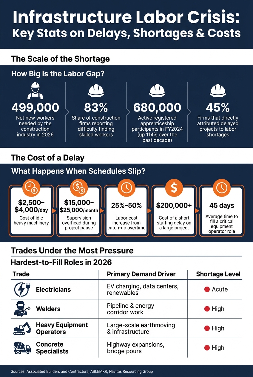 Infrastructure Labor Crisis: Key Stats on Delays, Shortages & Costs